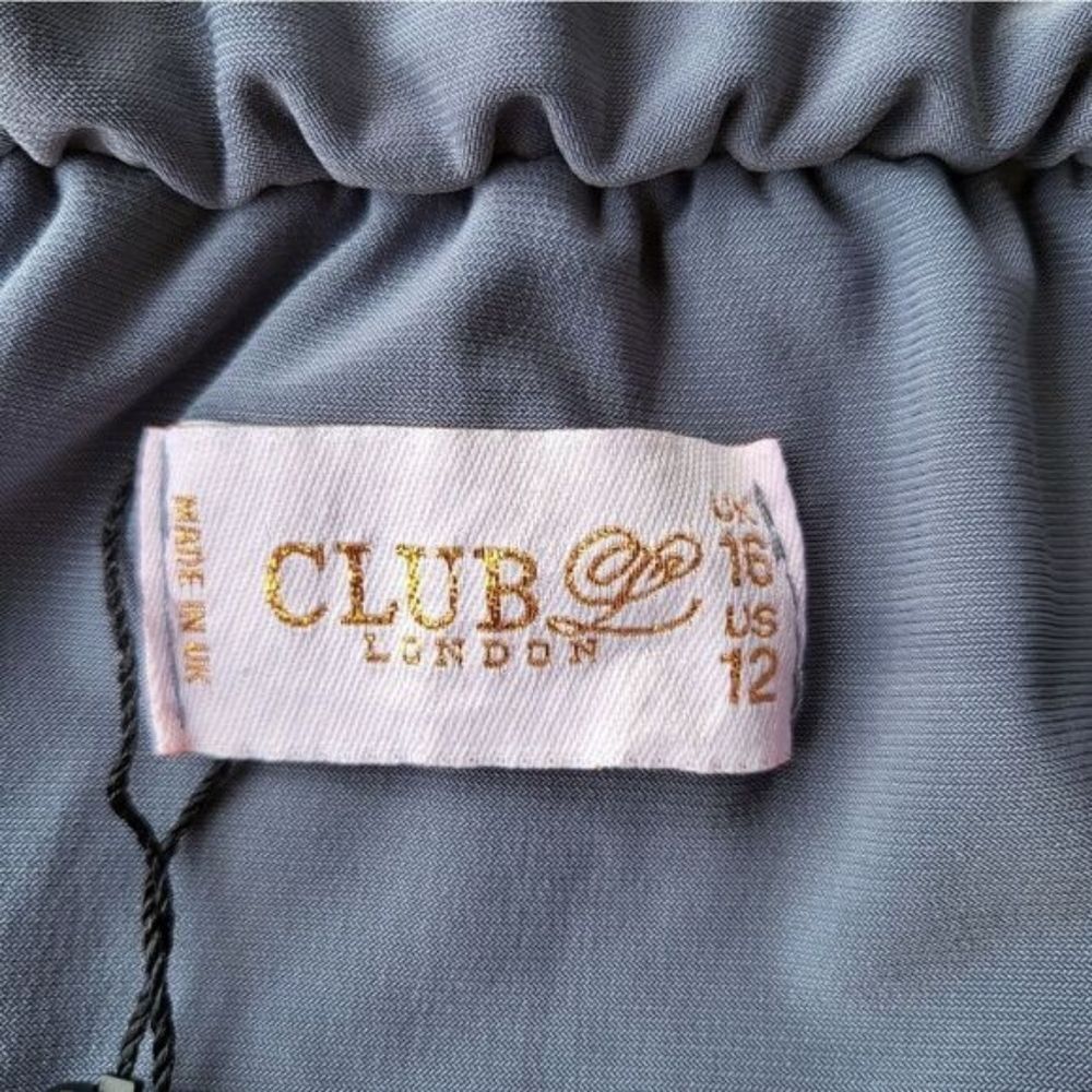 Club‎ L London Blue Off the Shoulder Long Sleeve Bodycon Knit Dress 12 - Picture 6 of 6